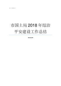 市国土局2018年综治平安建设工作总结