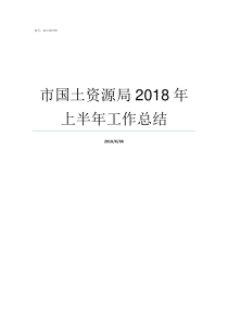 市国土资源局2018年上半年工作总结