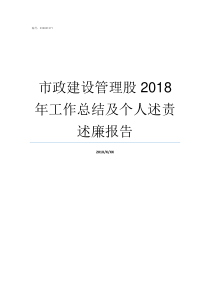 市政建设管理股2018年工作总结及个人述责述廉报告