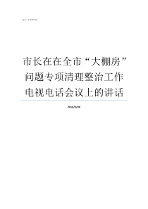 市长在在全市大棚房问题专项清理整治工作电视电话会议上的讲话全市大棚房清理整