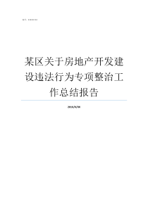 某区关于房地产开发建设违法行为专项整治工作总结报告