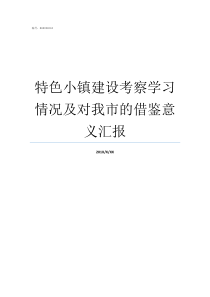 特色小镇建设考察学习情况及对我市的借鉴意义汇报