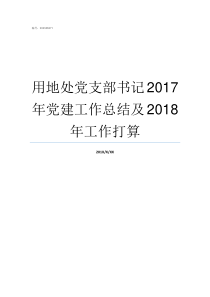 用地处党支部书记2017年党建工作总结及2018年工作打算如何做好党支部书记