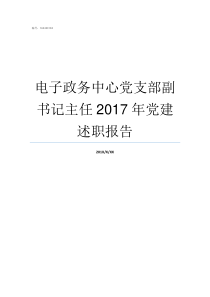 电子政务中心党支部副书记主任2017年党建述职报告电子政务中心