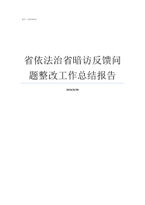 省依法治省暗访反馈问题整改工作总结报告