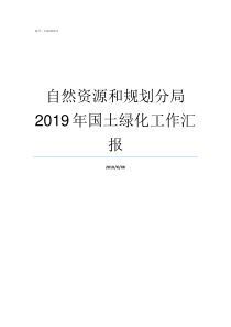 自然资源和规划分局2019年国土绿化工作汇报区规划和自然资源局