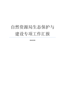 自然资源局生态保护与建设专项工作汇报自然资源领域扫黑除恶工作汇报