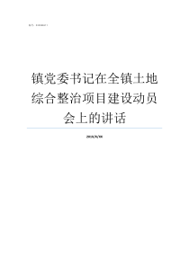 镇党委书记在全镇土地综合整治项目建设动员会上的讲话泉塘镇党委书记征收土地