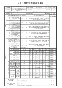 钢筋工程检验批表格