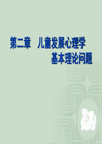 第二章儿童发展心理学的基本理论