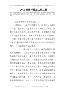 2019新教师转正工作总结