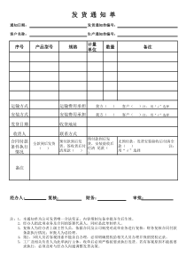 发货通知单范本