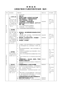 全程医疗服务考核标准