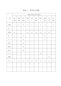 附表三：劳动力计划表