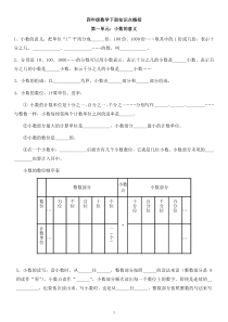 北师大版四年级数学下册知识点总结填空版-2018