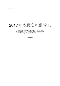 2017年农民负担监管工作落实情况报告