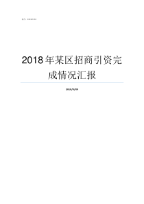 2018年某区招商引资完成情况汇报2019高被引