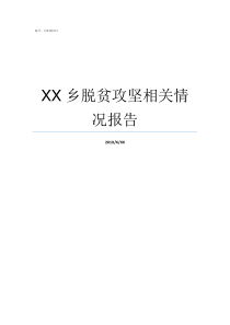 XX乡脱贫攻坚相关情况报告脱贫攻坚春季攻势方案