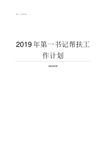 2019年第一书记帮扶工作计划2019下派第一书记