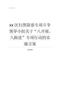 xx区扫黑除恶专项斗争领导小组关于八开展八跟进专项行动的实施方案在全国开展扫黑除恶专项斗