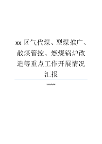 xx区气代煤型煤推广散煤管控燃煤锅炉改造等重点工作开展情况汇报燃煤蒸汽锅炉型煤和块煤