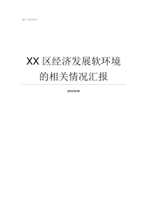 XX区经济发展软环境的相关情况汇报XX不X成语