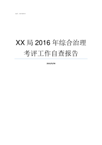 XX局2016年综合治理考评工作自查报告XX