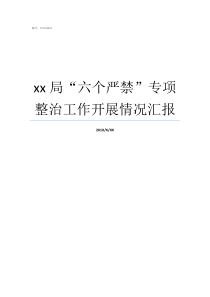 xx局六个严禁专项整治工作开展情况汇报有哪些局