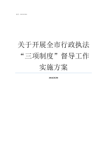 关于开展全市行政执法三项制度督导工作实施方案行政执法