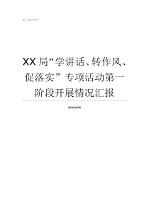 XX局学讲话转作风促落实专项活动第一阶段开展情况汇报