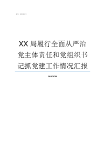 XX局履行全面从严治党主体责任和党组织书记抓党建工作情况汇报