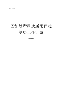 区领导严肃换届纪律走基层工作方案纪律作风整顿工作方案