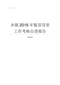 乡镇2016年脱贫攻坚工作考核自查报告