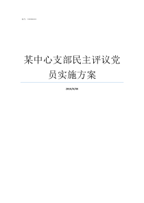 某中心支部民主评议党员实施方案