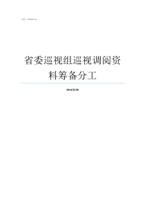 省委巡视组巡视调阅资料筹备分工巡视重点人