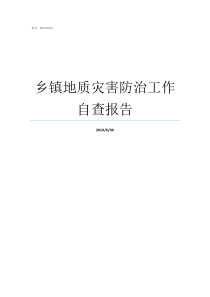 乡镇地质灾害防治工作自查报告乡镇防汛和地质灾害防治工作会