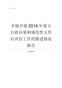 乡镇开展2018年重大行政决策和规范性文件后评估工作的推进情况报告