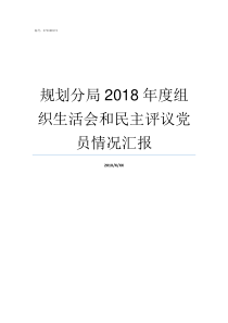 规划分局2018年度组织生活会和民主评议党员情况汇报顺义2019年动迁规划