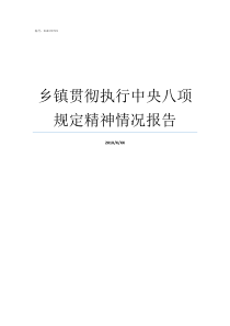 乡镇贯彻执行中央八项规定精神情况报告