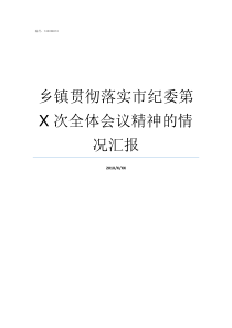 乡镇贯彻落实市纪委第X次全体会议精神的情况汇报贯彻落实三为主纪检