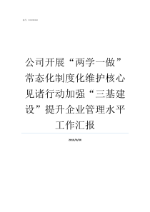 公司开展两学一做常态化制度化维护核心见诸行动加强三基建设提升企业管理水平工作汇报两学一做开展