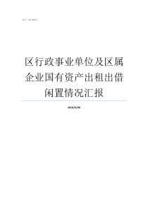 区行政事业单位及区属企业国有资产出租出借闲置情况汇报行政事业单位