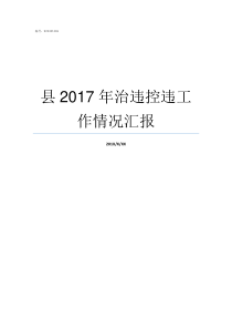 县2017年治违控违工作情况汇报