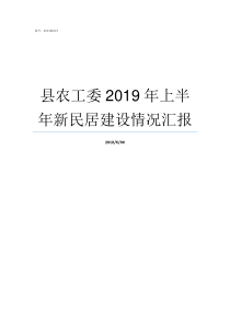 县农工委2019年上半年新民居建设情况汇报2019年东营市委书记