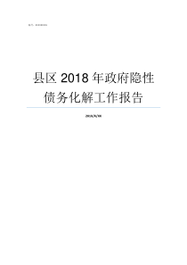 县区2018年政府隐性债务化解工作报告CAXA2018块消隐