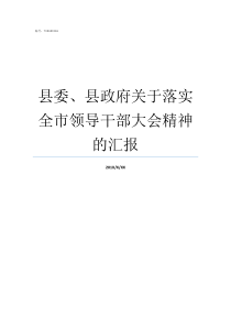 县委县政府关于落实全市领导干部大会精神的汇报县政府