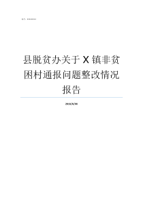 县脱贫办关于X镇非贫困村通报问题整改情况报告扶贫脱贫