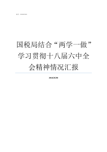 国税局结合两学一做学习贯彻十八届六中全会精神情况汇报两学一做怎么做