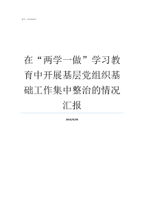 在两学一做学习教育中开展基层党组织基础工作集中整治的情况汇报