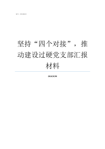 坚持四个对接推动建设过硬党支部汇报材料